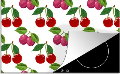 Produktbild von KitchenYeah© Herdabdeckplatte Kirschen - Muster - Obst , 91x52cm, Küche Deko, Glaskeramikkochfeld Herdabdeckung, Abdeckplatte fùr Kochfeld