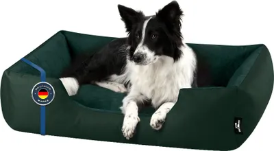 Produktbild von BedDog Hundebett ZARA Hundekissen mit waschbaren Bezug Hundekorb Hundesofa,BOTTLE-GREEN (dunkelgrün),(XL) ca. 100x85x23cm