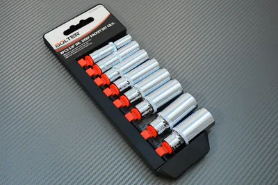 Produktbild von Steckschlüssel Satz lang Nuße 3/8 Zoll 8-tlg Stecknüsse Werkzeug Set