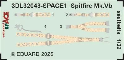 Produktbild von EDUARD ED3DL32048 Supermarine Spitfire Mk.Vb seatbelts SPACE 1/32