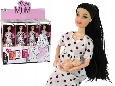 Produktbild von Schwangere Babypuppe Weißes Kleid
