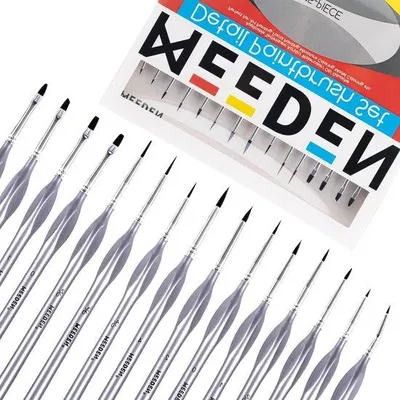 Produktbild von 15-teiliges Detailpinsel-Set für feine Malerei, hochwertig, ideal für Anfänger