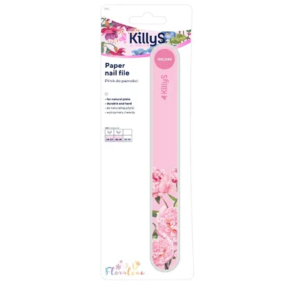 Obrázek produktu pro Pilník na nehty s florálním designem 180/240, růžový - KillyS