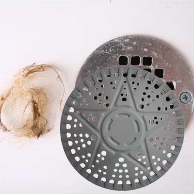Produktbild von Abflusssieb aus Silikon - Ø 14 cm - Haarfänger für Dusche Badewanne und Küche - Grau