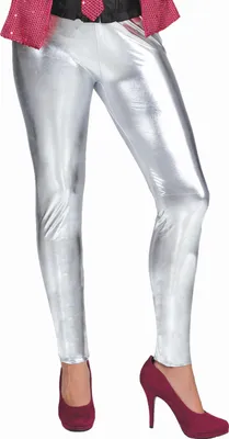 Produktbild von Glanz-Leggings silber, Größe:S/M