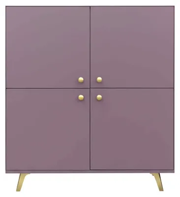 Produktbild von Masseno Kommode GALIO 140 cm Sideboard mit  Schubladen und 4 Türen für Wohnzimmer Schlafzimmer Modern 140x41x86 cm Violett