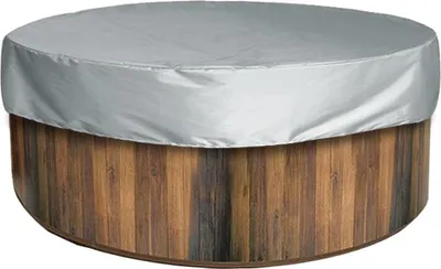Produktbild von Tragbare, wasserdichte Spa-Abdeckung für den Außenbereich, rund, für aufblasbare Whirlpools, Spa-Abdeckung, Schutz für Badewanne und Pool, staubdichte Abdeckungen (Taft (190 x 30 cm, grau))
