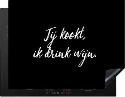 Produktbild von KitchenYeah© Herdabdeckplatte Sprichwörter - Du kochst, ich trinke Wein - Zitate - Wein - Kochen , 77x59cm, Küche Deko, Glaskeramikkochfeld Herdabdeckung, Abdeckplatte fùr Kochfeld