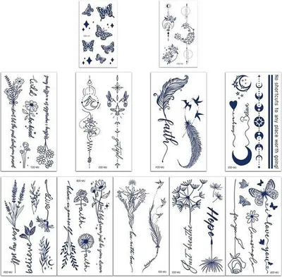 Immagine prodotto di Adesivi tatuaggio impermeabili blu scuro, temporanei, durata 1-2 settimane