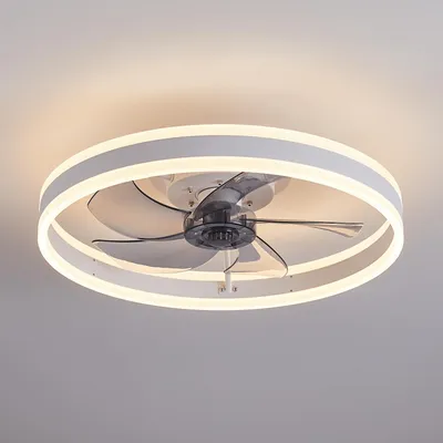 Imagen del producto de Ventilador de techo con luz - 50 cm, blanco - Luz LED regulable - Silencioso y moderno