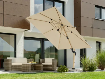 Produktbild von Schneider Ampelschirm Rhodos Twist Woody natur 300 x 300 cm
