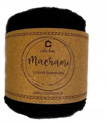 Produktbild von Baumwollkordel Makramee 3PLY 2mm 100m Schwarz