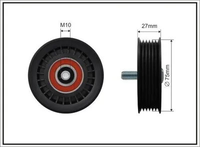Produktbild von CAFFARO 500522 Umlenkrolle Keilrippenriemen 75mm