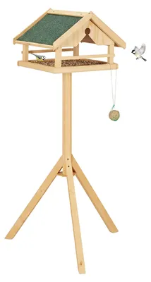 Vogelhäuschen auf Ständer, wetterfest, Kiefernholz, 120 cm