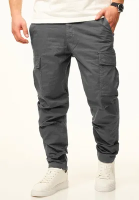 Produktbild von DAILY Baumwolle Herren Cargohose als Stoffhose mit Stretch im Tapered Fit Chino Cargo Hose mit Gürtelschlaufen für Herren