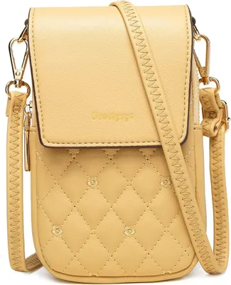 Obrázok produktu pre Dámska taška cez rameno, taška cez rameno na mobil, mini taška, crossbody (vhodná pre mobilné telefóny do 6,9 palca), s nastaviteľným odnímateľným ramenným popruhom, žltá
