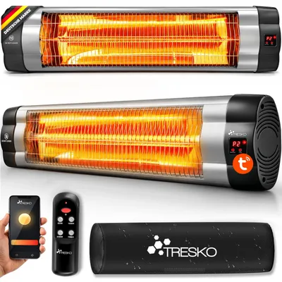 Productafbeelding van Terrasverwarmer Infrarood - 2500 W Vermogen - Wandmontage - Elektrisch - Zilver - Met Wifi - Warmtestraler