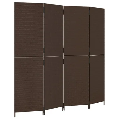 Produktbild von vidaXL Paravent 4-tlg. Braun Poly Rattan