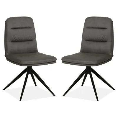 Obrázok produktu pre MX Sofa, jedálenská stolička Giza – antracitová farba (sada 2 kusov)