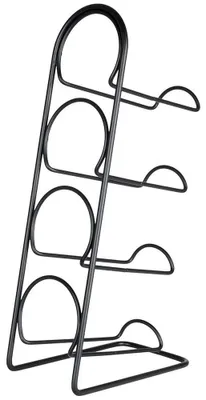 Image de Étagère à bouteilles - Support pour bouteilles - Métal - Pour 4 bouteilles - 21 x 43 cm - Noir