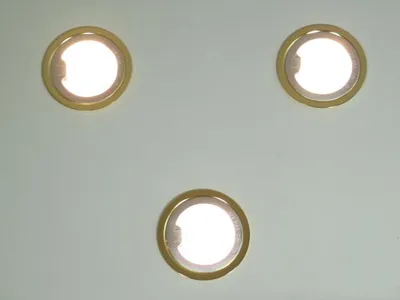 Produktbild von Einbauleuchten 3 er Set Messing, Niedervolt, Möbeleinbauleuchten