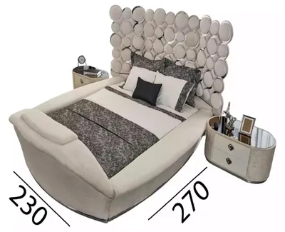 Produktbild von Schlafzimmer Bett 2x Nachttische Luxus Betten Set Komplett Design Möbel 3tlg.