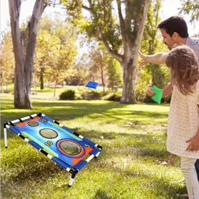 Produktbild von Bohnensack-Wurfspiel für Familien – interaktives Wurfspiel für draußen, unterhaltsame Aktivitäten beim Camping, bei Strandpartys und Picknicks | Wurfspiel mit Wurfsäckchen, Wiederherstellung