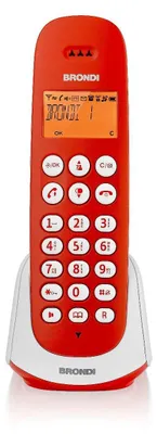 Produktbild von Brondi Adara, DECT-Telefon, Kabelloses Mobilteil, Freisprecheinrichtung, 20 Eintragungen, Anrufer-Identifikation, Rot, Weiß