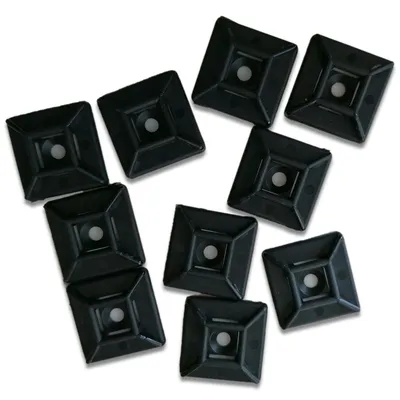 Produktbild von Haltesockel | für Kabelbinder | 28x28mm | Schwarz | selbstklebend | 10 Stück