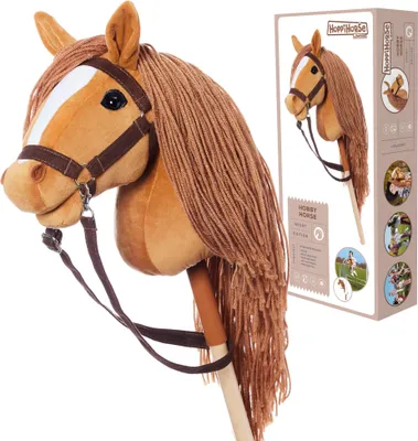 A hobby horse toy with its packaging.