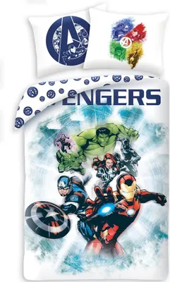 Produktbild von Kinderzimmer-Set Avengers 01BL, 140 x 200 cm, 70 x 90 cm