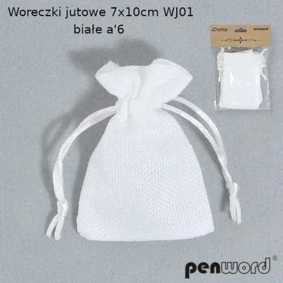 Produktbild von Jute-Beutel, weiß, 7 x 10 cm, 6er-Set