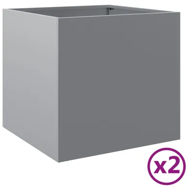 Produktbild von Pflanzkübel 2 Stk. Silbern 42x40x39 cm Verzinkter Stahl