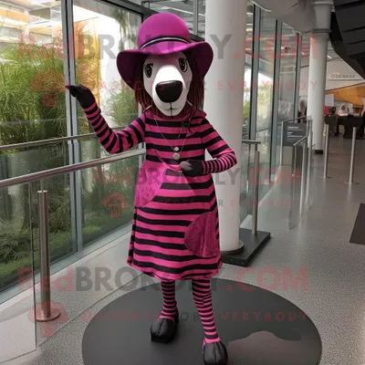 Produktbild von Magenta-Zebra REDBROKOLY Maskottchen kostüm mit Etuikleid und Hutnadeln