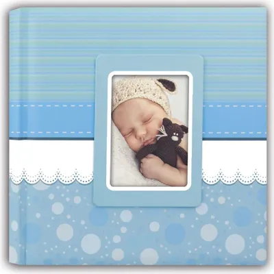 Produktbild von ZEP Cinzia Fotoalbum für Neugeborene, 24x24 cm, blau, mit Fenster, 40 Seiten