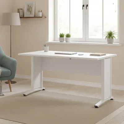 Produktbild von Dmora Schreibtisch Marcerre 150x80x74,5 cm, Weiß, Weiße Platte
