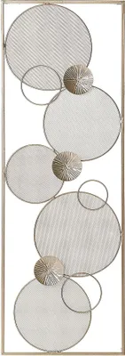 Produktbild von BELIANI Wanddekoration Gold 31 x 90 cm Metall Kreisform Kombination Rechteckig Modernes Design Wohnzimmer Flur