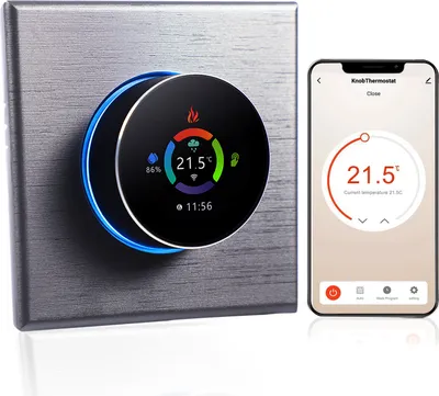 Obrázek produktu pro WiFi termostat Digitální pokojový termostat LCD Programovatelný nástěnný termostat Podlahové topení pod omítku pro 16A elektrické vytápění, ovládání tlačítkem/mobilní APP/hlasové ovládání Vnitřní teploměr, Sliber