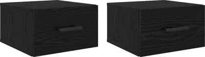 Produktbild von Nachttisch 2 pcs Schwarz Eichen-Optik 35 x 35 x 20 cm