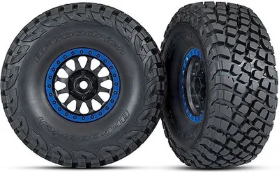 Produktbild von Traxxas Felge 3.2/2.2", Method Racing blaue Scheibe, Baja KR3 Reifen (2)