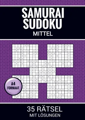 Produktbild von Samurai Sudoku Mittel - 35 Rätsel mit Lösungen
