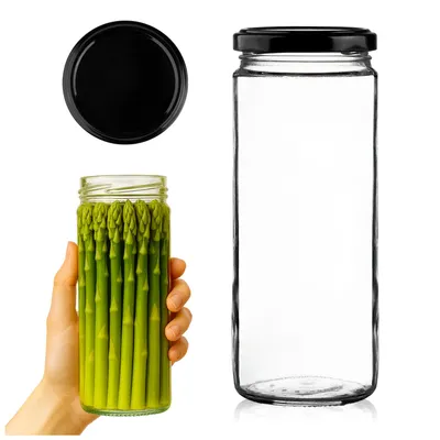Produktbild von SuperButelki.pl - 50x Gläser 500 ml mit Schraubverschlüssen Ø 63 mm, Set mit 0,5 l Gläsern für Konserven, Marmeladen Komplettset 0,5l Glas