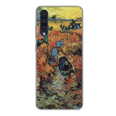 Produktbild von MuchoWow® Handyhülle Schutzhülle Hülle für Samsung Galaxy A50 Der rote Weinberg - Vincent van Gogh Silikon Softcase Handy Hülle - Mobiltelefonhülle