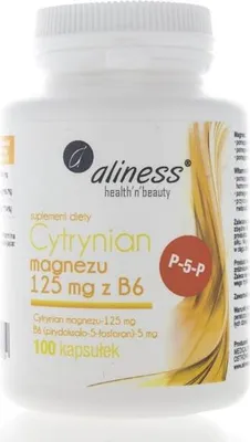Image de ALINESS Citrate de magnésium 125 mg avec vitamine B6 (P-5-P) - 100 gélules végétales