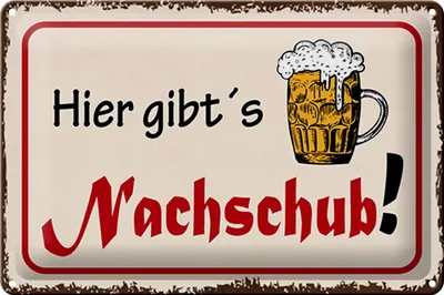 Produktbild von Blechschild Bier 30x20cm hier gibt´s Nachschub