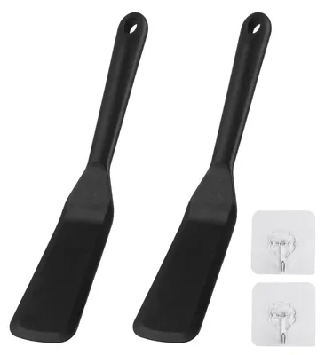 Produktbild von 2 Silikonspatel, Küchenlöffel, antihaftbeschichtet, hitzebeständig, Teigschaber zum Kochen und Backen