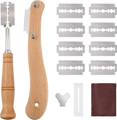 Produktbild von Famanu Bäckermesser Set - 10 wechselbare Klingen aus Edelstahl