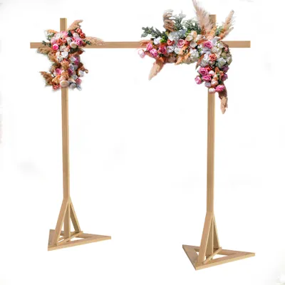 Produktbild von WISFOR DIY Hochzeitsbogen Holz dekorative Garten Hintergrund Sechseck Bogengestell Blumenrahmen Ehe Bogen für Hochzeitsfeier Dekoration Outdoor Indoor 3M×3M