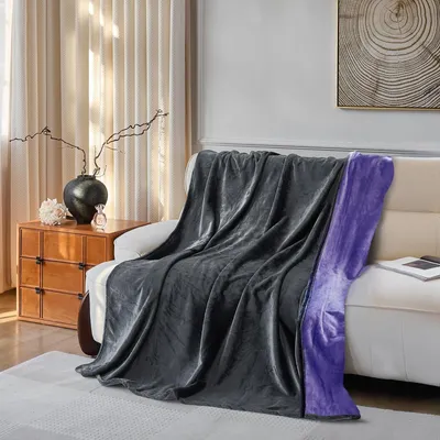 Zdjęcie produktu dla Wodoodporny koc szary/fioletowy o wymiarach 153x102 cm, idealny do ochrony zwierząt domowych i mebli