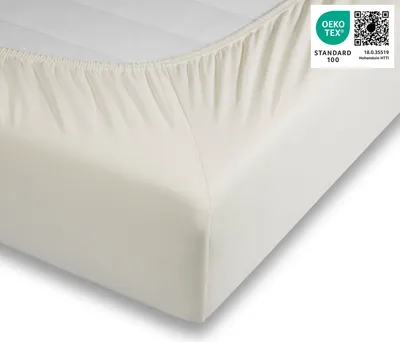 Produktbild von Traumhaft gut Schlafen  Spannbetttuch, hochwertige Qualität, trocknergeeignet, Farbe: Natur, Größe: 180-190 cm x 180-220 cm